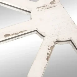 Decorative Mirrors-Kirkland's Home White Rustic Windowpane Arch Mirror