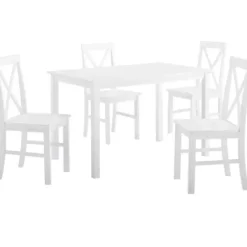 Dining Sets-Kirkland's Home White Solid Wood 5-Pc. Dining Set