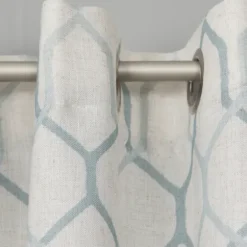 Curtains & Drapes-Kirkland's Home White Stripe Cafe Curtain Panel Set, 36 In. Blue