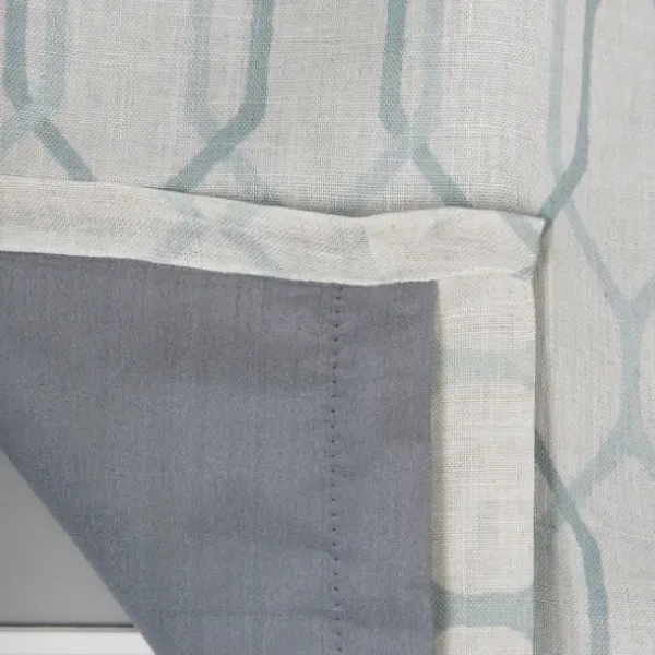 Curtains & Drapes-Kirkland's Home White Stripe Cafe Curtain Panel Set, 36 In. Blue