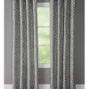 Curtains & Drapes-Kirkland's Home White Stripe Cafe Curtain Panel Set, 24 In. Gray