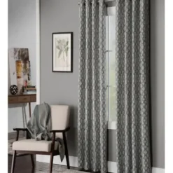 Curtains & Drapes-Kirkland's Home White Stripe Cafe Curtain Panel Set, 24 In. Gray