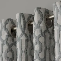 Curtains & Drapes-Kirkland's Home White Stripe Cafe Curtain Panel Set, 24 In. Gray