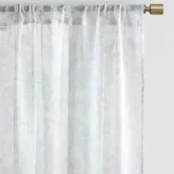 Curtains & Drapes-Kirkland's Home White Stripe Cafe Curtain Panel Set, 24 In. Blue