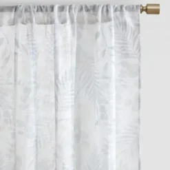 Curtains & Drapes-Kirkland's Home White Stripe Cafe Curtain Panel Set, 24 In. Blue