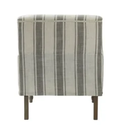 Accent Chairs-Kirkland's Home White Stripe Upholstered Accent Chair Gray