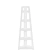 Bookshelves-Kirkland's Home White 5-Tier Corner Ladder Bookshelf