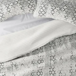 Quilts-Kirkland's Home White Trellis Reversible 3-Pc. King Quilt Set White/Gray