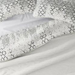 Quilts-Kirkland's Home White Trellis Reversible 3-Pc. King Quilt Set White/Gray