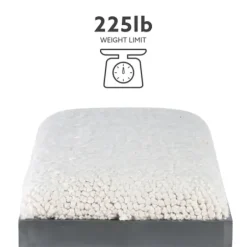 Benches & Ottomans-Kirkland's Home White Upholstered Seat And Blue Wood Bench Blue/White