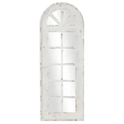 Decorative Mirrors-Kirkland's Home White Vintage Arched Windowpane Mirror