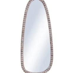 Decorative Mirrors-Kirkland's Home White Washed Abstract Shape Wall Mirror