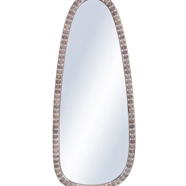 Decorative Mirrors-Kirkland's Home White Washed Abstract Shape Wall Mirror