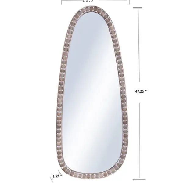 Decorative Mirrors-Kirkland's Home White Washed Abstract Shape Wall Mirror
