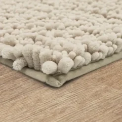 Bathroom Rugs-Kirkland's Home White With Stripe Reversible Bath Mat, 45 In. Gray