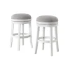 Bar Stools & Counter Height Stools-Kirkland's Home White Wood Backless Swivel 2-Pc. Bar Stool Set Gray