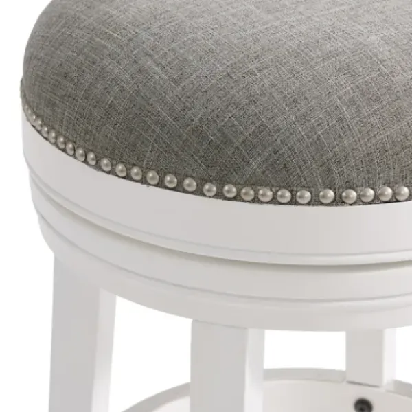 Bar Stools & Counter Height Stools-Kirkland's Home White Wood Backless Swivel 2-Pc. Bar Stool Set Gray