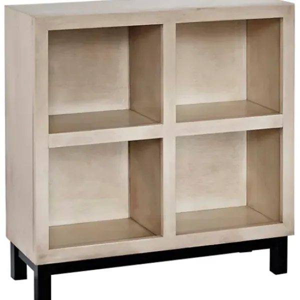 Entryway Furniture-Kirkland's Home White Wood 4-Cubby Bookshelf