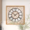 Clocks-Kirkland's Home White Wood Farmhouse Square Wall Clock