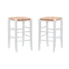 Bar Stools & Counter Height Stools-Kirkland's Home White Wood Grass Backless 2-Pc. Counter Stool Set Tan