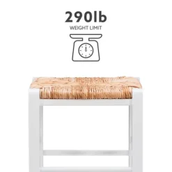 Bar Stools & Counter Height Stools-Kirkland's Home White Wood Grass Backless 2-Pc. Counter Stool Set Tan