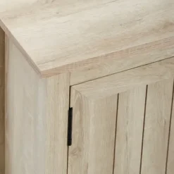 Tv Stands & Media Consoles-Kirkland's Home White Wood Grooved Door Tv Stand Ivory