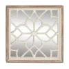 Decorative Mirrors-Kirkland's Home White Wood Lattice Overlay Mirror, 30X30 In.