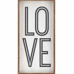 Wall Quotes & Signs-Kirkland's Home White Wood Love Framed Wall Plaque White/Black