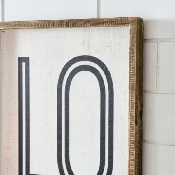Wall Quotes & Signs-Kirkland's Home White Wood Love Framed Wall Plaque White/Black