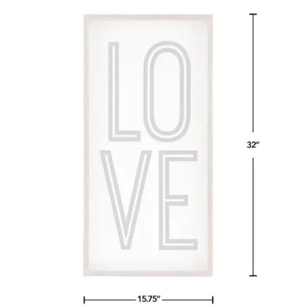 Wall Quotes & Signs-Kirkland's Home White Wood Love Framed Wall Plaque White/Black
