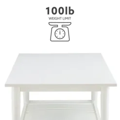 Coffee Tables-Kirkland's Home White Wood Midcentury Coffee Table