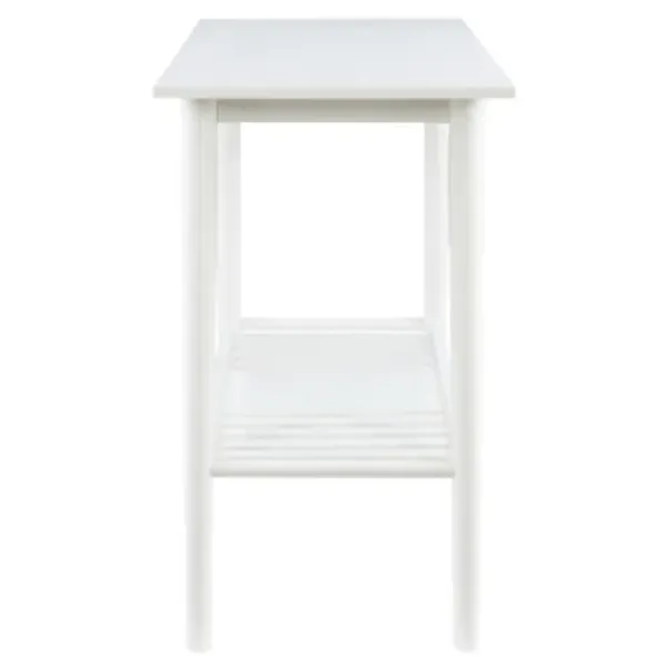 Console Tables-Kirkland's Home White Wood Midcentury Console Table
