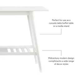 Console Tables-Kirkland's Home White Wood Midcentury Console Table