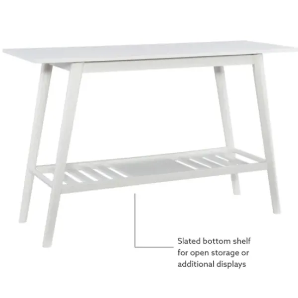 Console Tables-Kirkland's Home White Wood Midcentury Console Table