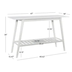 Console Tables-Kirkland's Home White Wood Midcentury Console Table