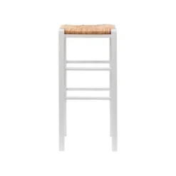 Bar Stools & Counter Height Stools-Kirkland's Home White Wood Seagrass Backless 2-Pc. Bar Stool Set Tan
