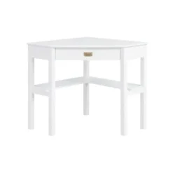 Office Furniture-Kirkland's Home White Wood Single Drawer Corner Desk