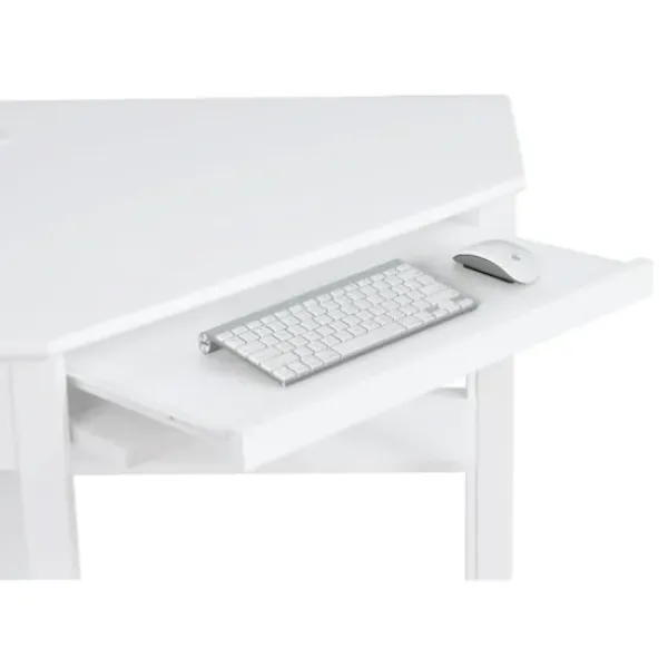 Office Furniture-Kirkland's Home White Wood Single Drawer Corner Desk