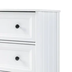 Dressers & Chests-Kirkland's Home White Wood Six Framed Drawers Dresser