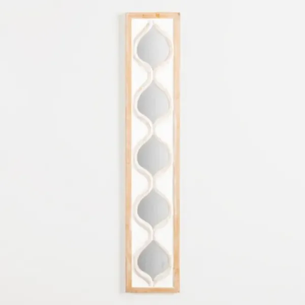 Decorative Mirrors-Kirkland's Home White Wood Stacked Teardrops Wall Mirror