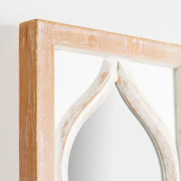 Decorative Mirrors-Kirkland's Home White Wood Stacked Teardrops Wall Mirror