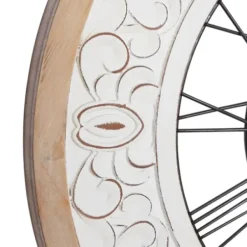 Clocks-Kirkland's Home White Wood Vintage Farmhouse Clock