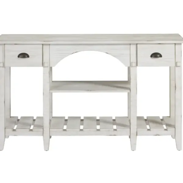 Console Tables-Kirkland's Home White Wooden Mercantile Sofa Table