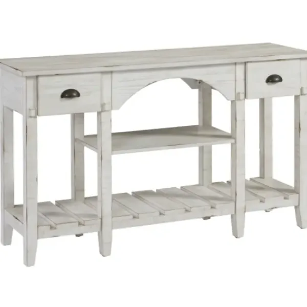 Console Tables-Kirkland's Home White Wooden Mercantile Sofa Table