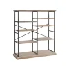 Bookshelves-Kirkland's Home Whitewashed Etagere Industrial Bookshelf