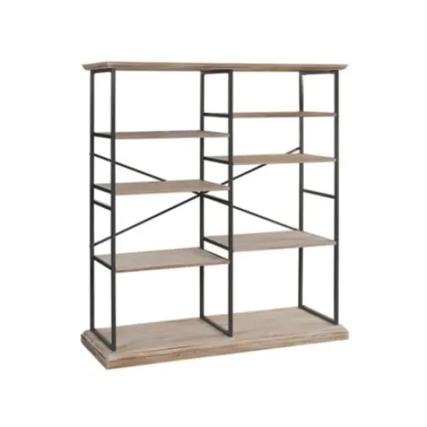 Bookshelves-Kirkland's Home Whitewashed Etagere Industrial Bookshelf