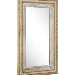 Decorative Mirrors-Kirkland's Home Whitewashed Hand Woven Rattan Mirror