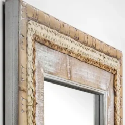 Decorative Mirrors-Kirkland's Home Whitewashed Hand Woven Rattan Mirror
