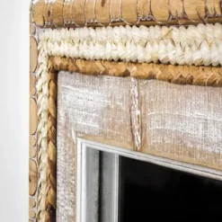Decorative Mirrors-Kirkland's Home Whitewashed Hand Woven Rattan Mirror