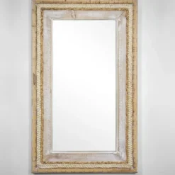 Decorative Mirrors-Kirkland's Home Whitewashed Hand Woven Rattan Mirror